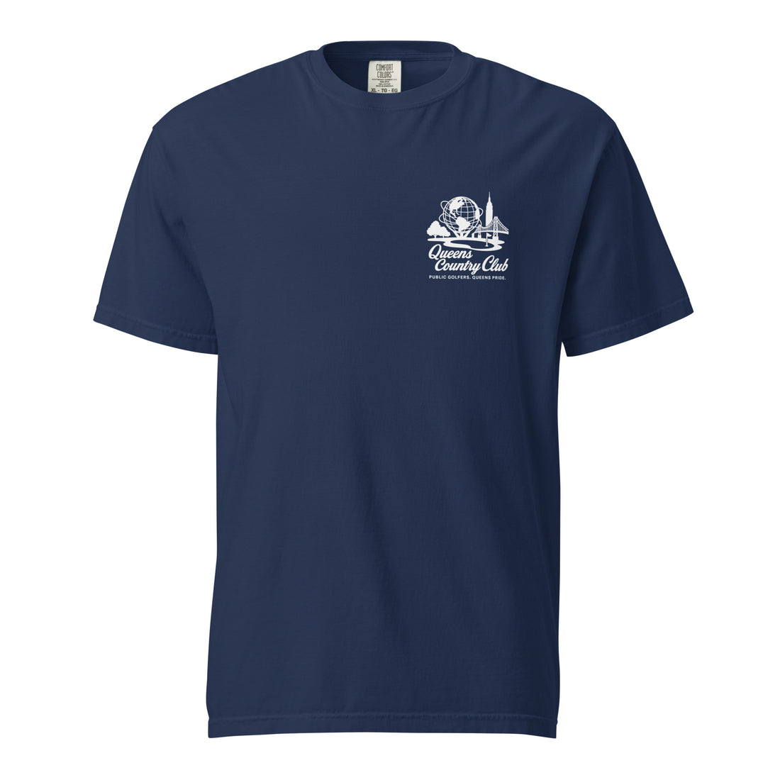 'Queens Country Club' logo on the front and back. Queens Unisphere Golf Tee 