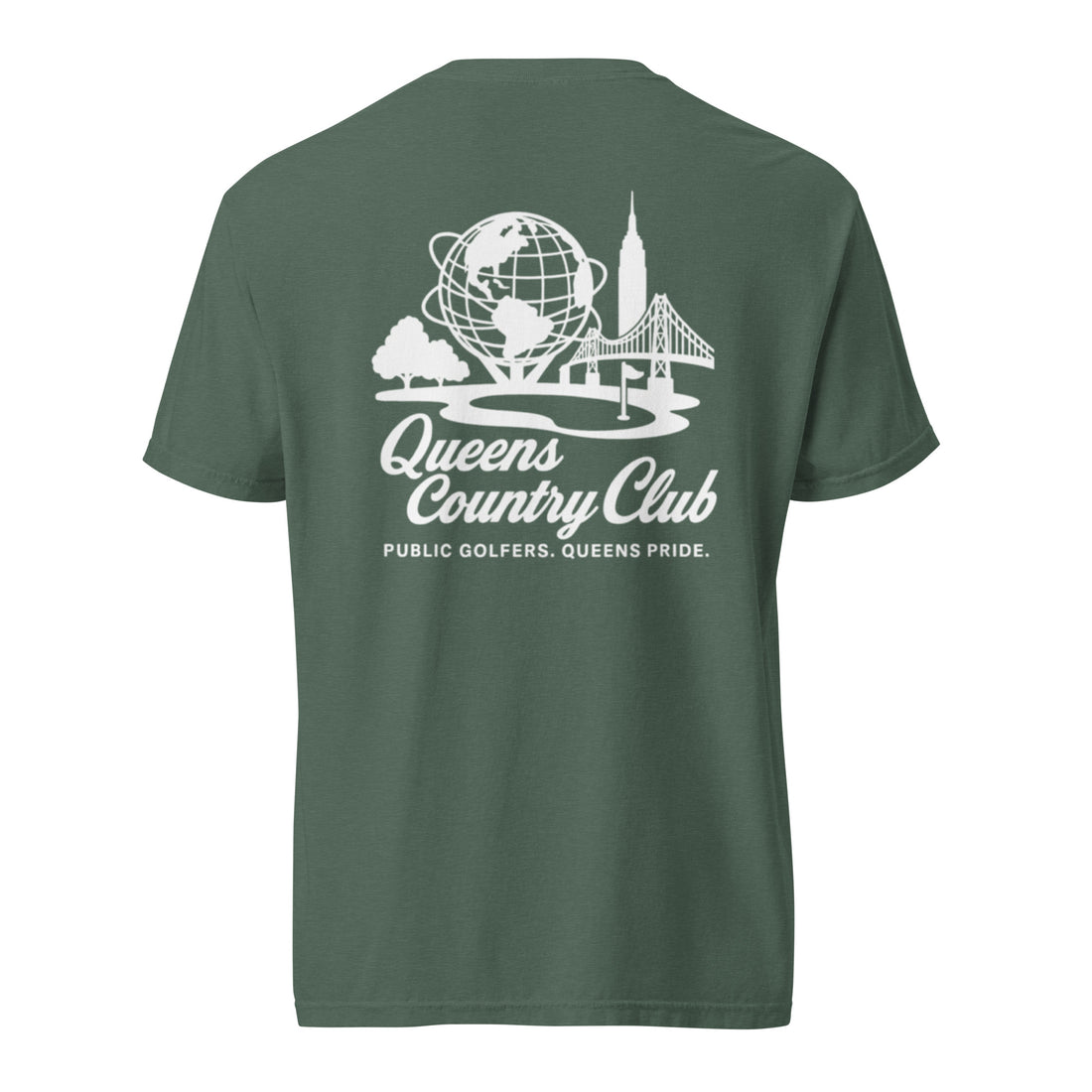  'Queens Country Club' logo on the front and back. Queens Unisphere Golf Tee 