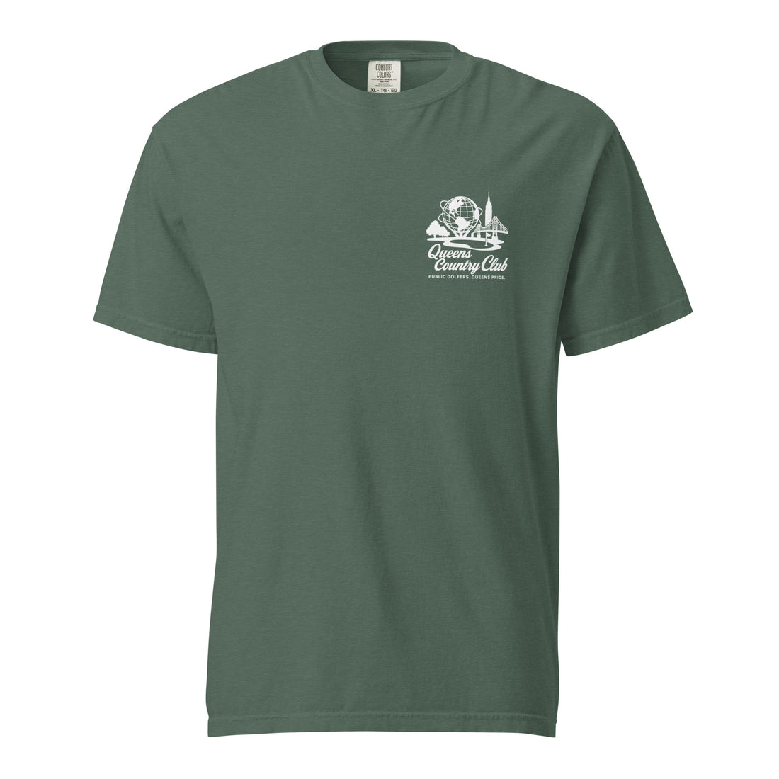  'Queens Country Club' logo on the front and back. Queens Unisphere Golf Tee 