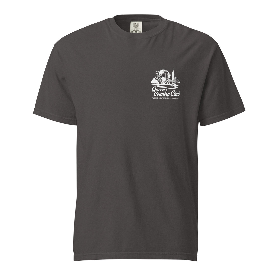  'Queens Country Club' logo on the front and back. Queens Unisphere Golf Tee 