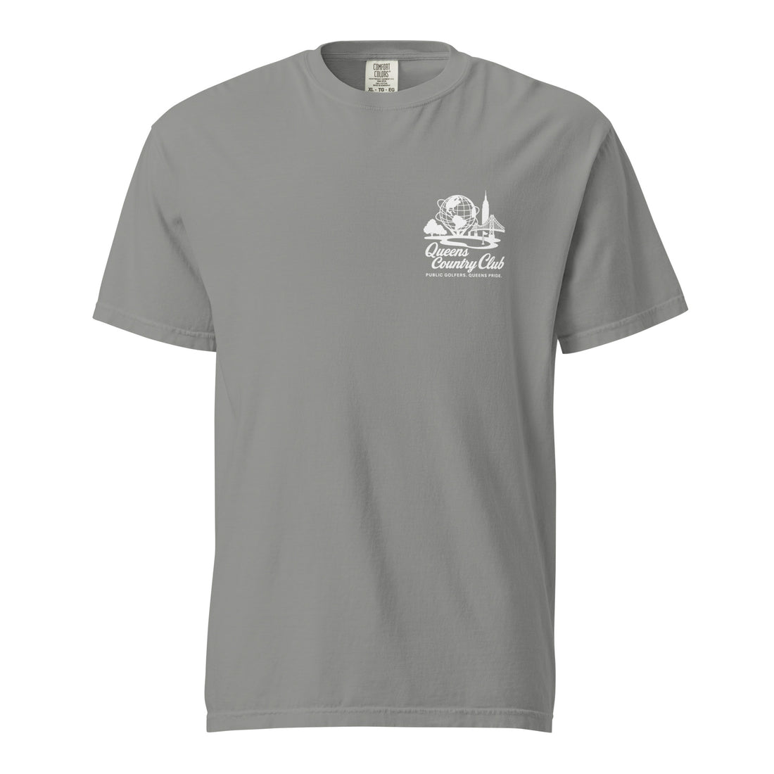  'Queens Country Club' logo on the front and back. Queens Unisphere Golf Tee 