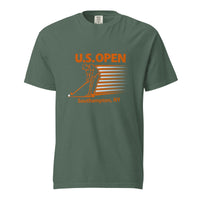  U.S. Open golf T-shirt featuring a retro golfer graphic and Southampton, NY typography inspired by Shinnecock Hills Golf Club and New York golf culture.