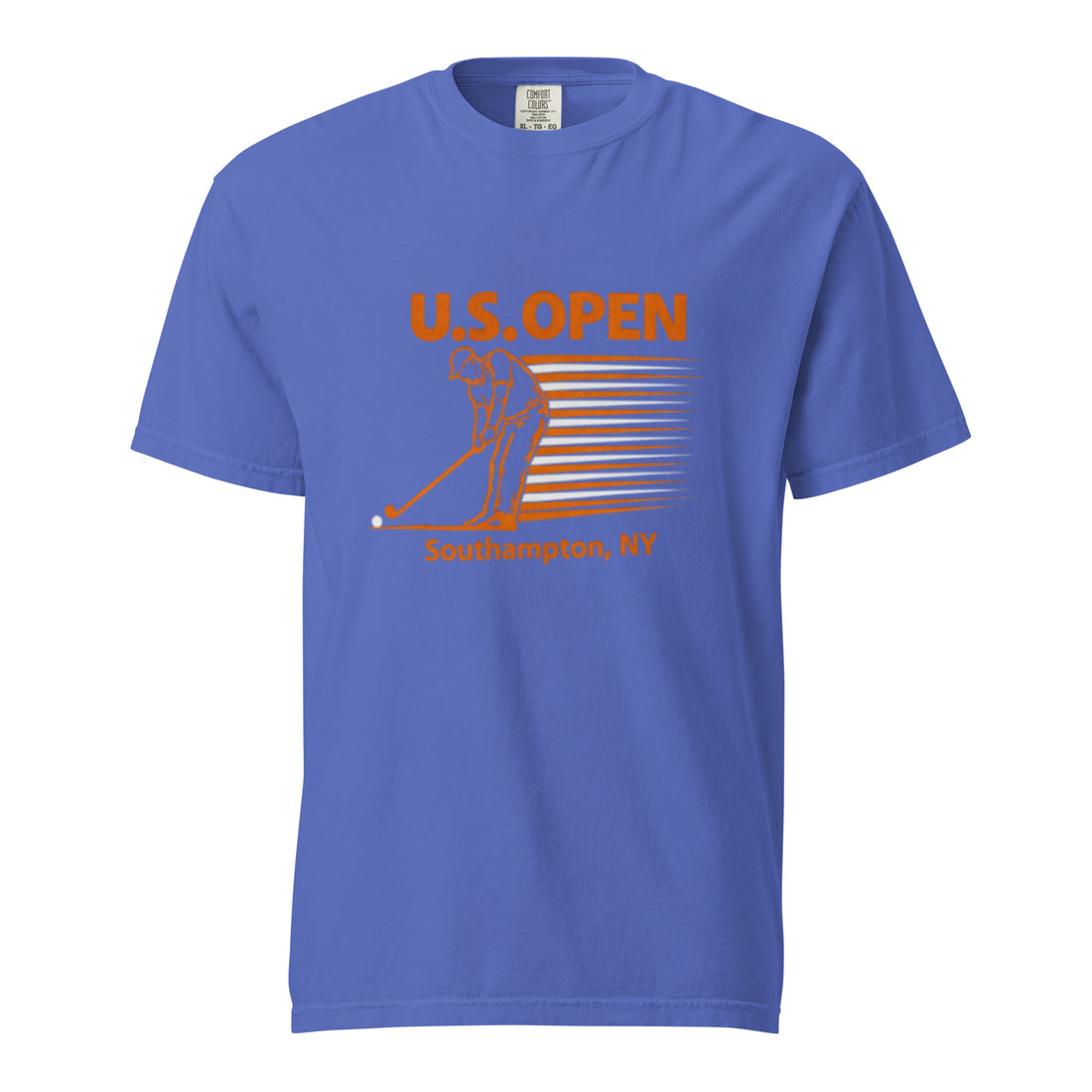  U.S. Open golf T-shirt featuring a retro golfer graphic and Southampton, NY typography inspired by Shinnecock Hills Golf Club and New York golf culture.