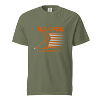  U.S. Open golf T-shirt featuring a retro golfer graphic and Southampton, NY typography inspired by Shinnecock Hills Golf Club and New York golf culture.
