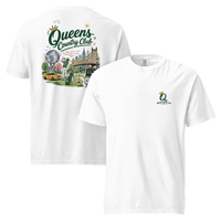 Queens Country Club Cityscape Tee in White — back view | Queens Country Club