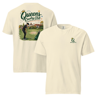 Justin Douglaston Golf Course Tee front and back product mockup | Queens Country Club