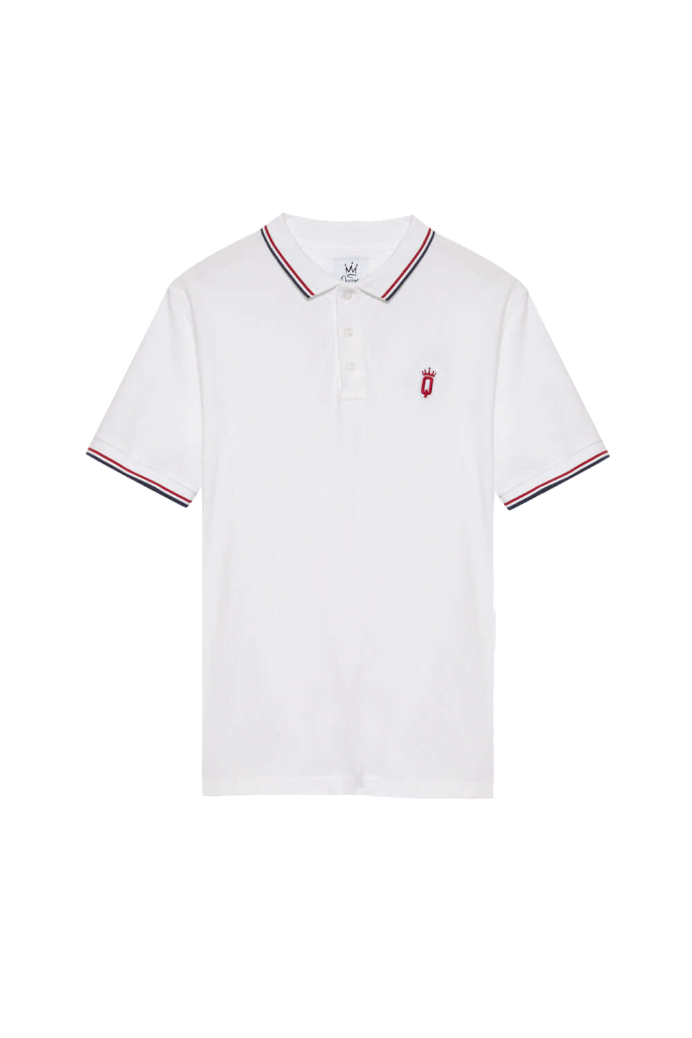 Men's Crown Q Logo Polo Shirts – front view, Queens golf apparel by Queens Country Club