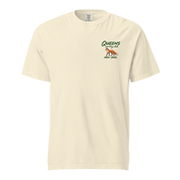 QCC Fairway Fox Tee in Ivory, front view: orange fox below green Queens Country Club lettering, with New York beneath, on the left chest.