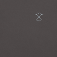 QCC Iron Lineup Tee in Graphite, front view showing QCC crossed-club chest emblem.