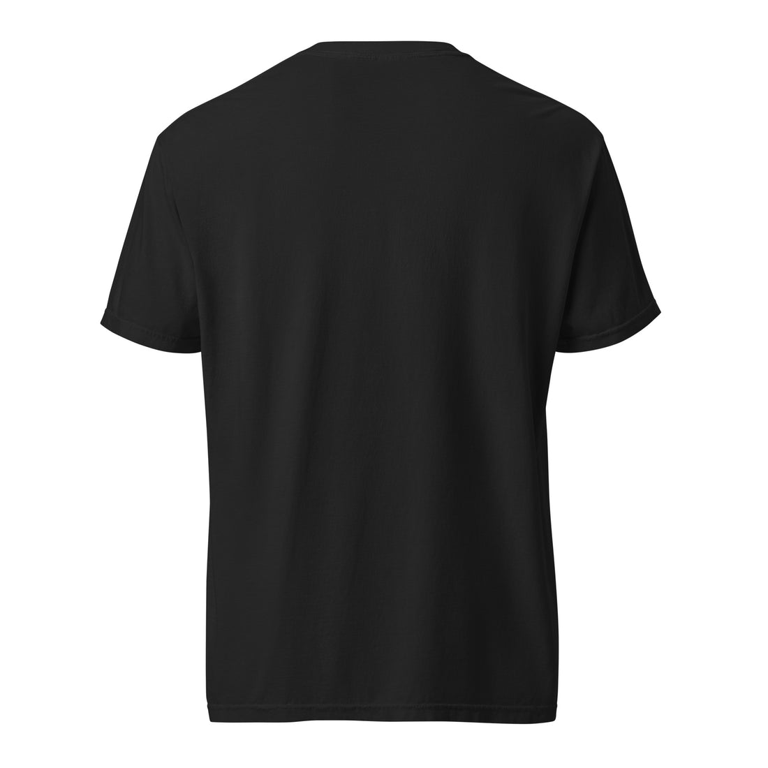 Black Queens Muni Vista Tee with a monochrome Queens municipal-golf graphic, back view