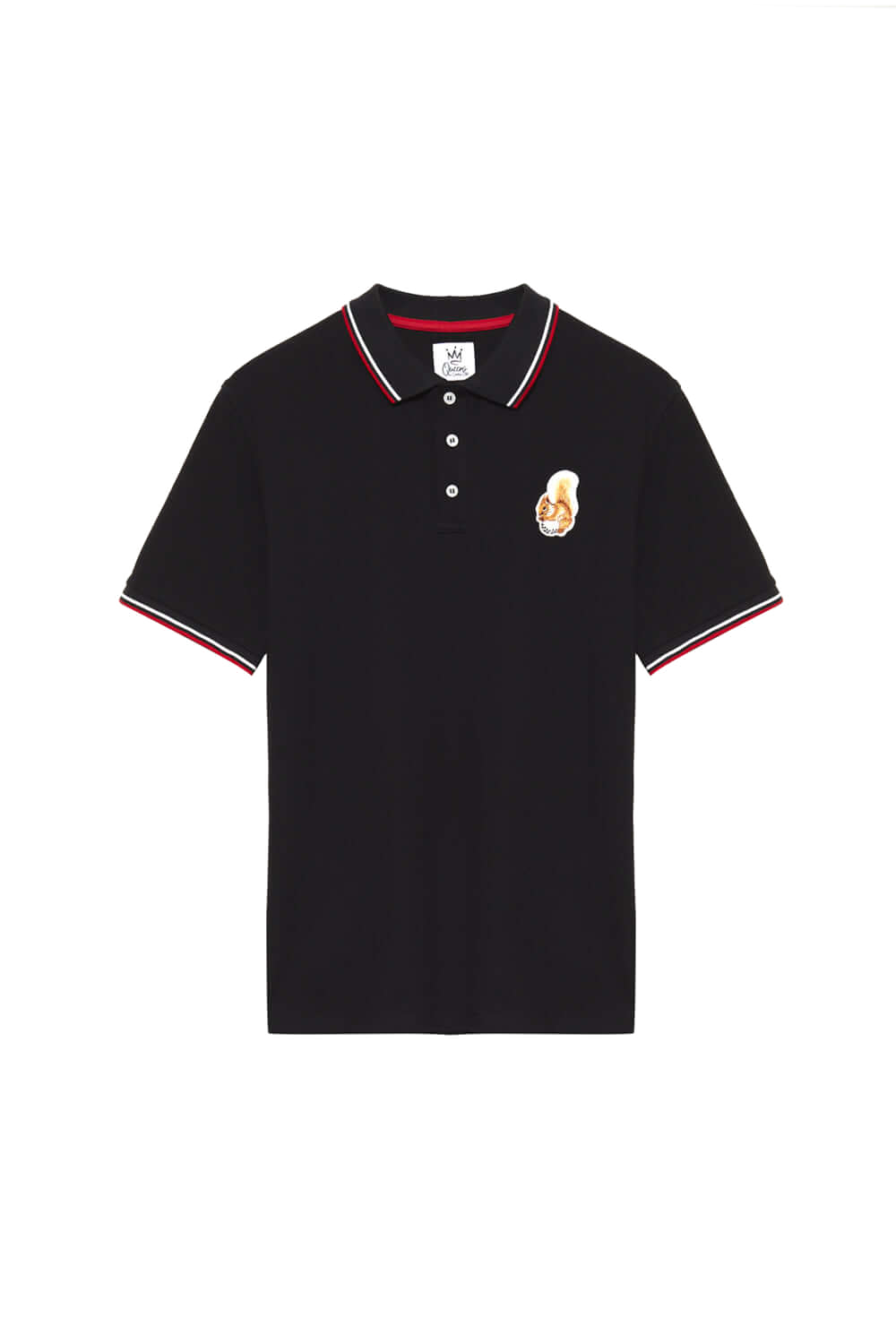 Men's Squirrel Logo Polo Shirts – product view 1, Queens golf apparel by Queens Country Club
