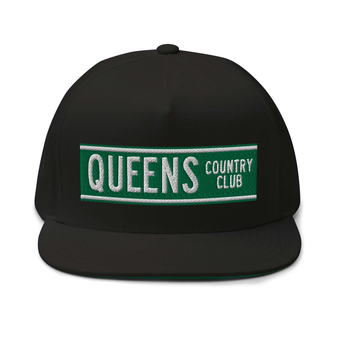 Queens CC Street Sign Flat Bill Cap – product view 1, Queens golf product by Queens Country Club