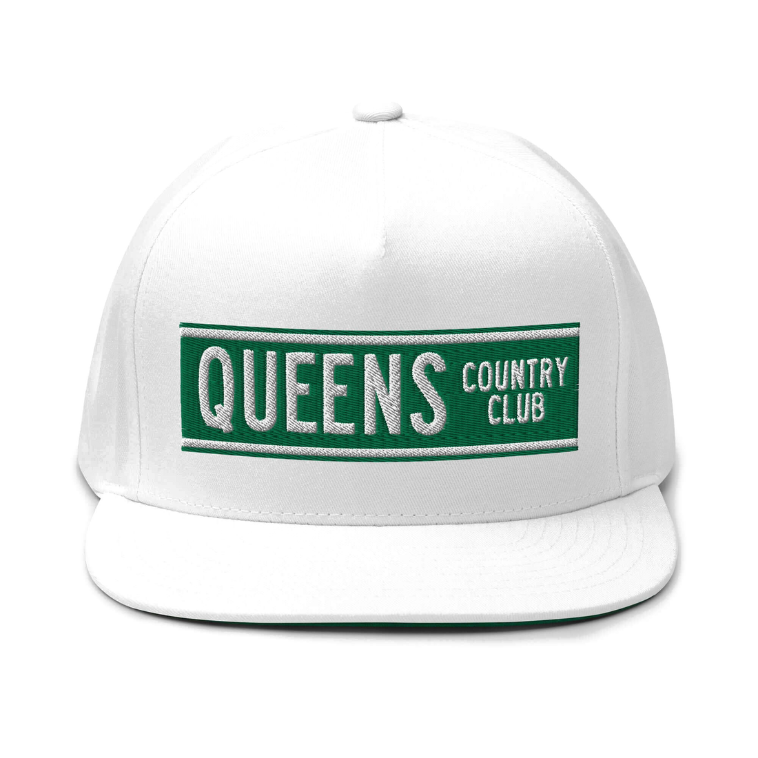 Queens CC Street Sign Flat Bill Cap – product view 3, Queens golf product by Queens Country Club