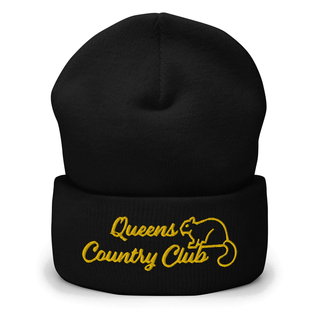 Queens Country Club with Squirrel Embroidery Cuffed Beanie — product image 3