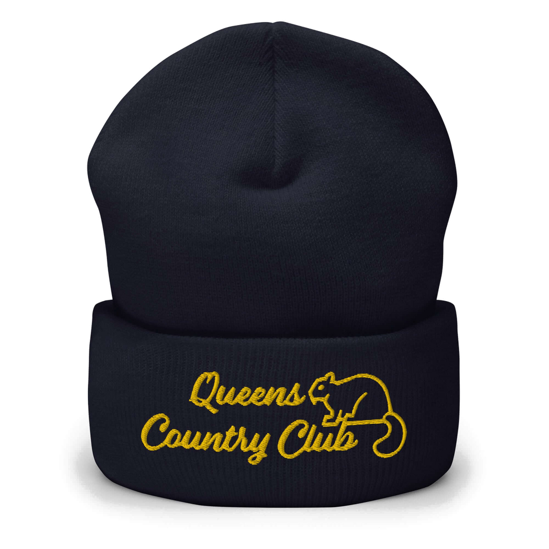Queens Country Club with Squirrel Embroidery Cuffed Beanie — product image 2
