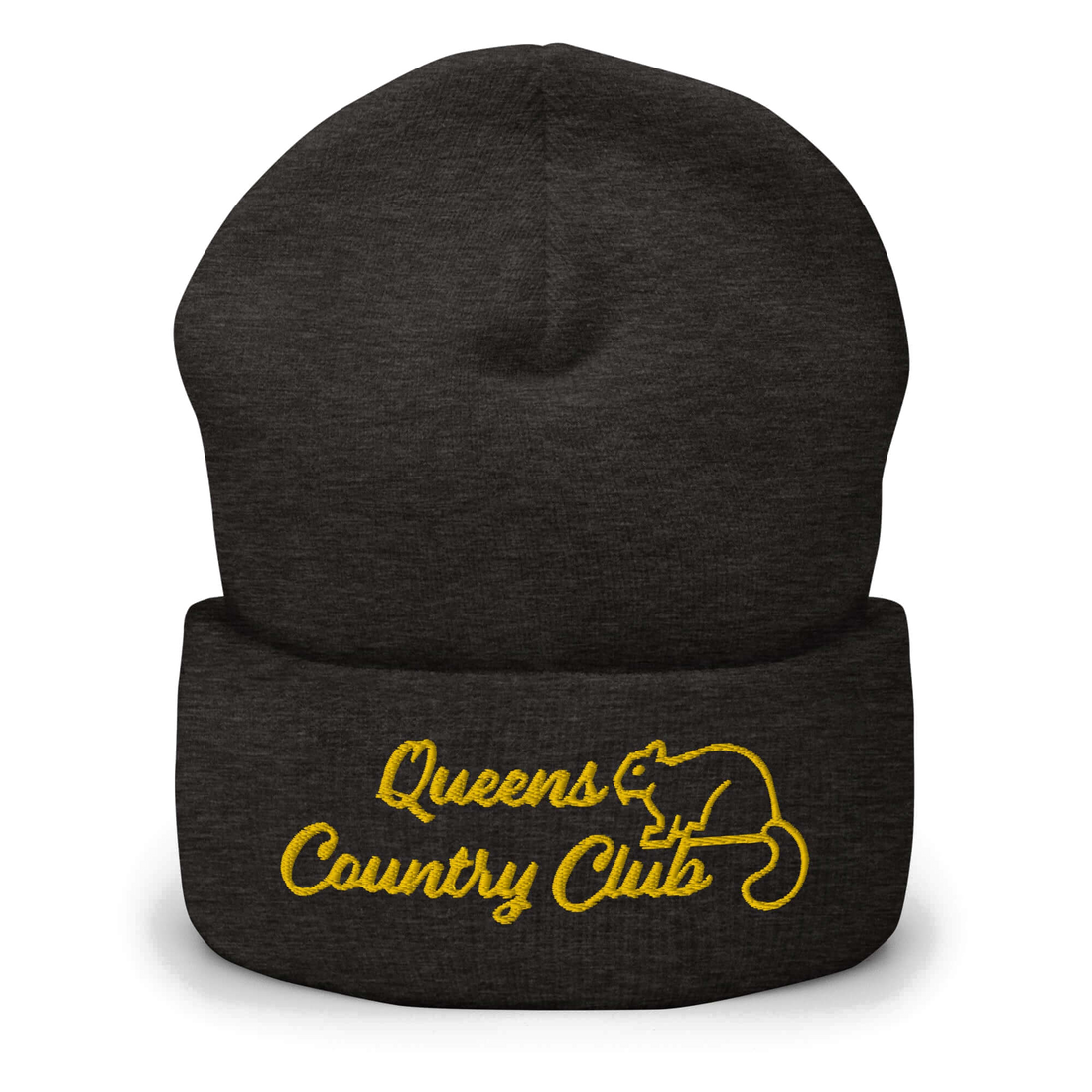 Queens Country Club with Squirrel Embroidery Cuffed Beanie — product image 4