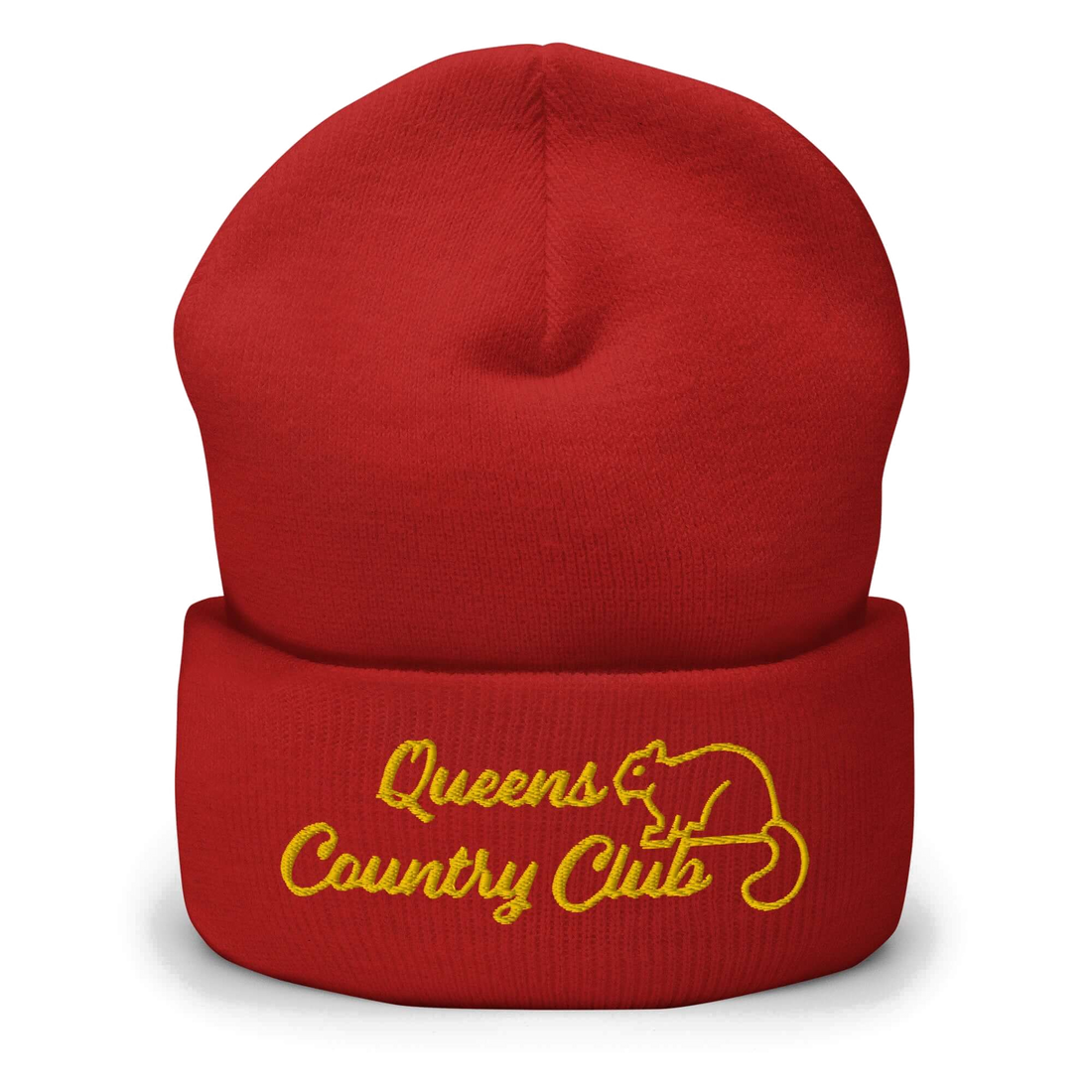 Queens Country Club with Squirrel Embroidery Cuffed Beanie — product image 5