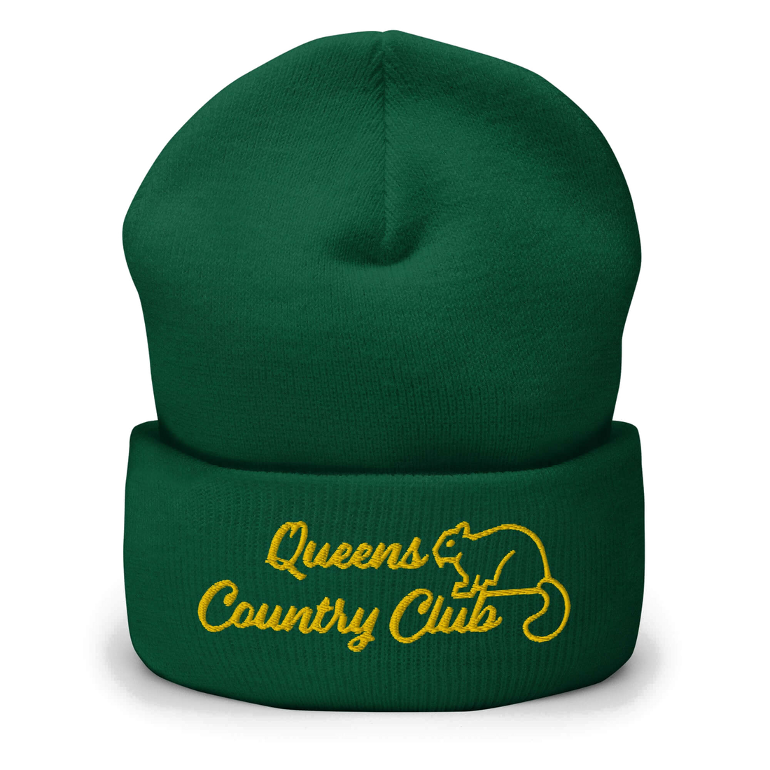 Queens Country Club with Squirrel Embroidery Cuffed Beanie — product image 1