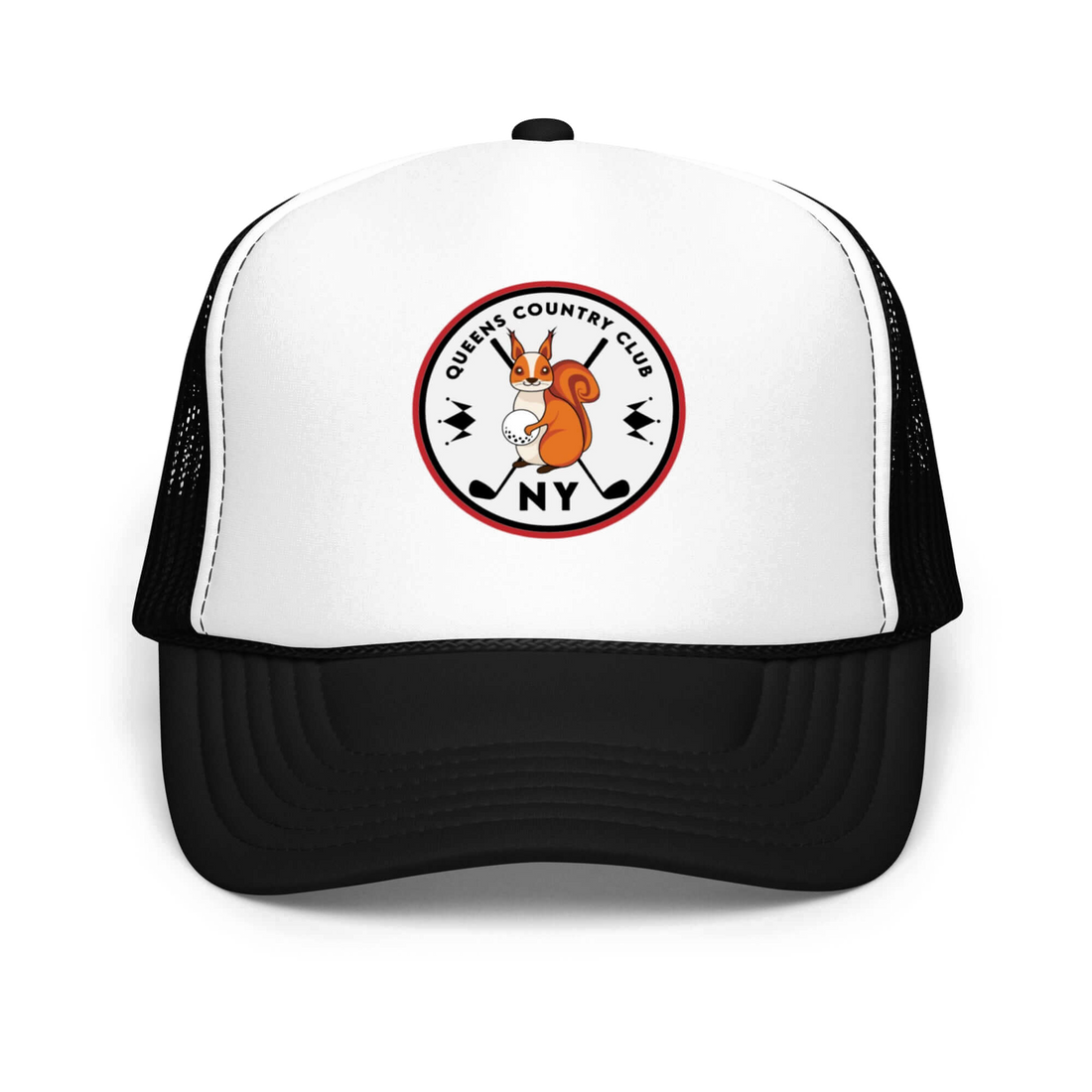 QCC Squirrel Print Foam Trucker Hat | Queens Country Club