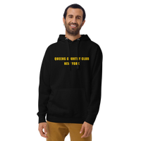 hoodie with green 'Queens Country Club New York' text on front Minimalist NYC golf streetwear inspired by borough pride and classic athletic…