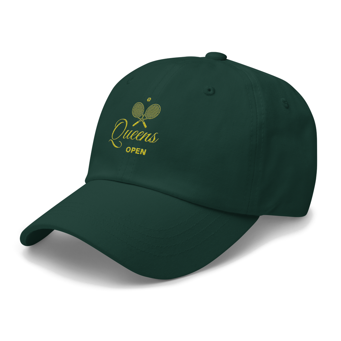 Green cap with 'Queens Open' logo | Queens Country Club