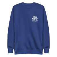 Blue sweatshirt with a white logo Queens Unisphere Golf Sweatshirt | Queens Country Club