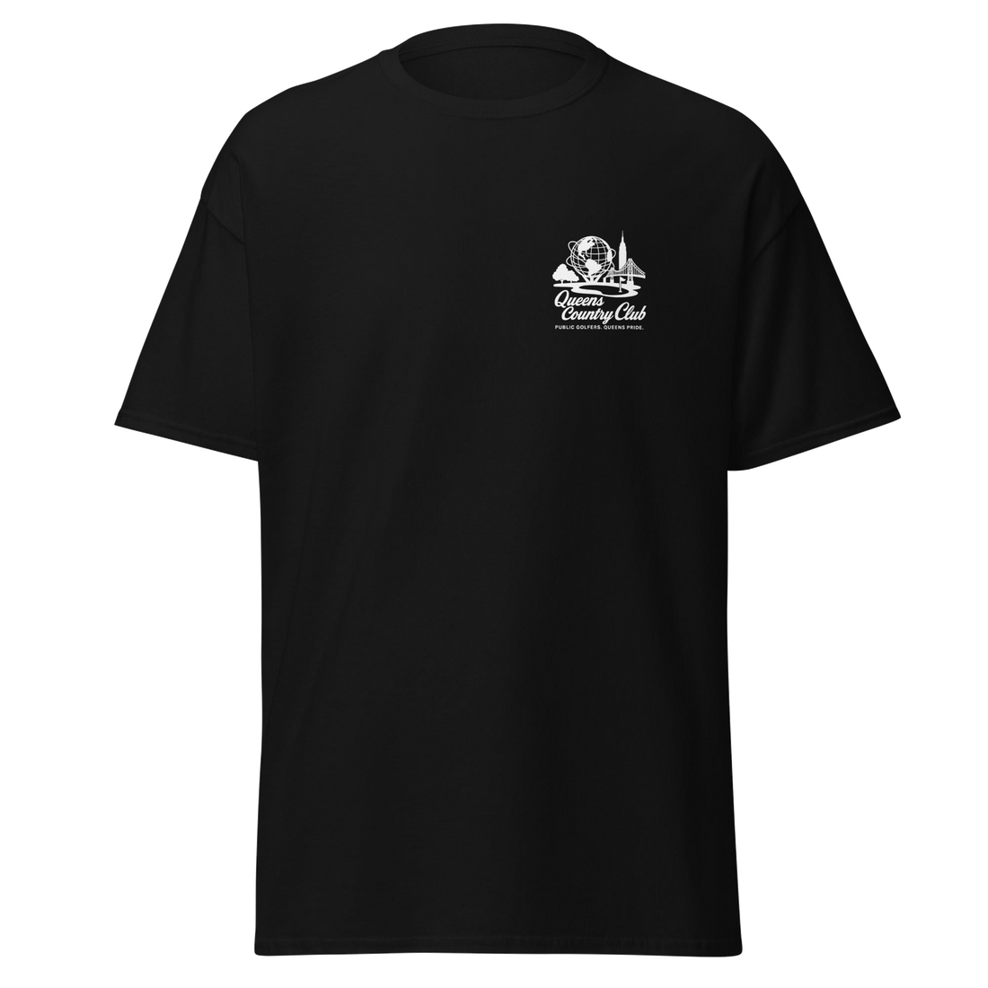 Queens Unisphere Golf Tee – product view 7, Queens golf apparel by Queens Country Club