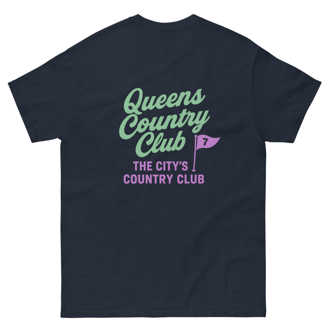 Queens CC “City’s Country Club” Tee – product view 8, Queens golf apparel by Queens Country Club