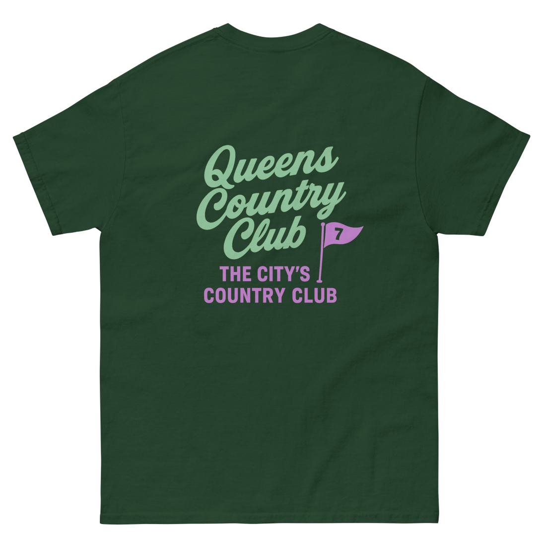 Queens CC “City’s Country Club” Tee – product view 10, Queens golf apparel by Queens Country Club