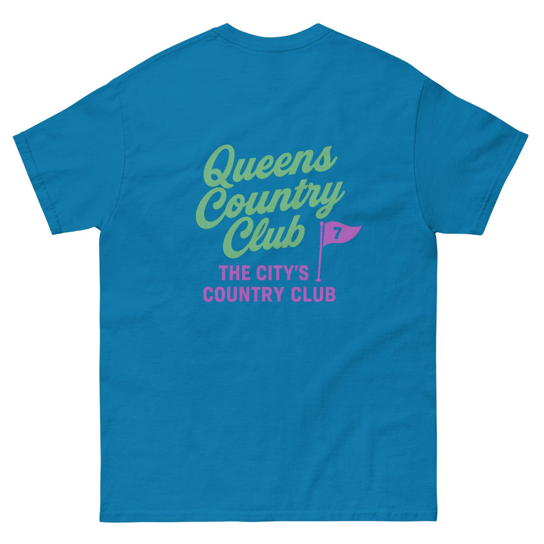 Queens CC “City’s Country Club” Tee – product view 14, Queens golf apparel by Queens Country Club