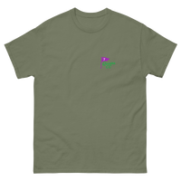Green t-shirt with a small logo on the chest against a white background | Queens Country Club