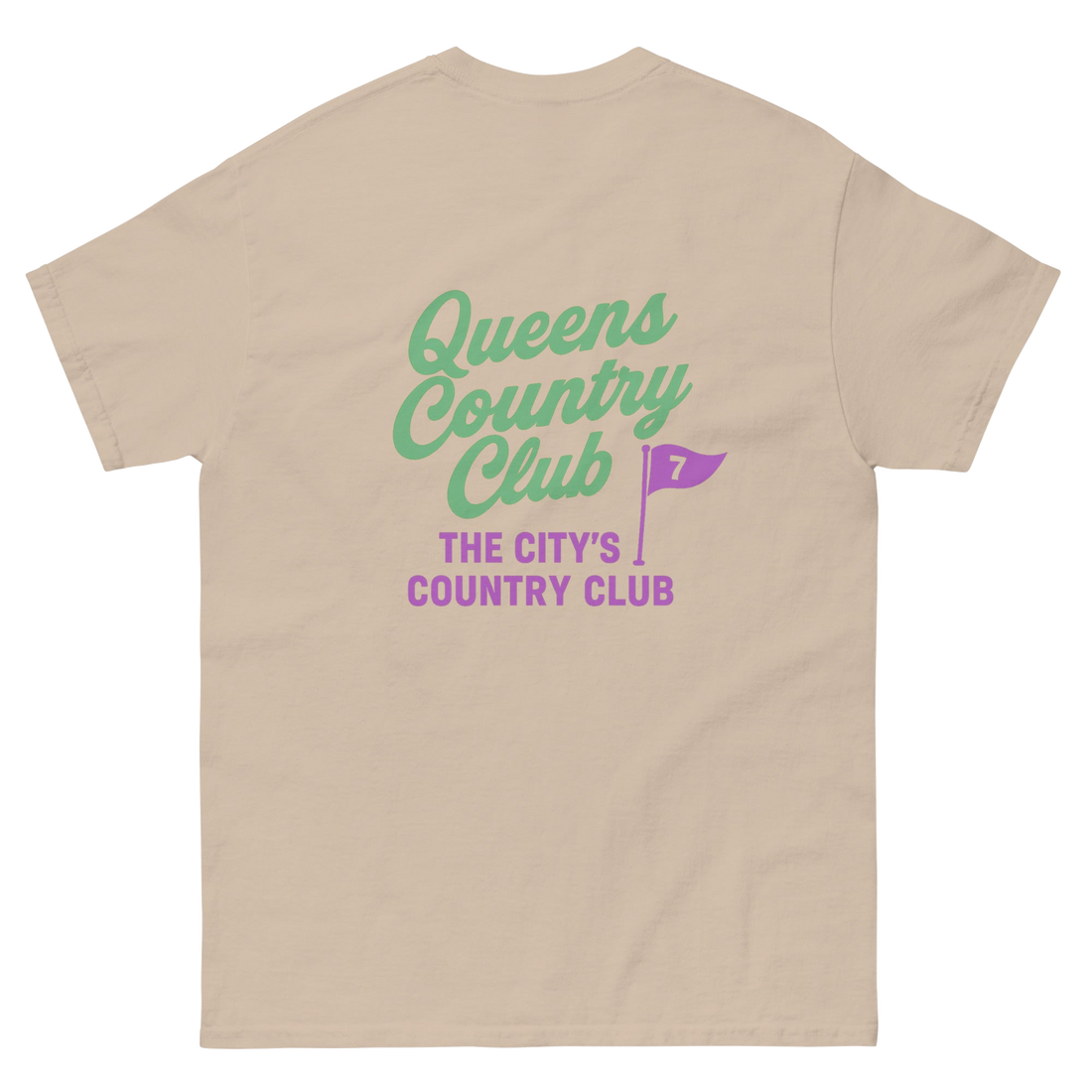 Queens CC “City’s Country Club” Tee – product view 18, Queens golf apparel by Queens Country Club