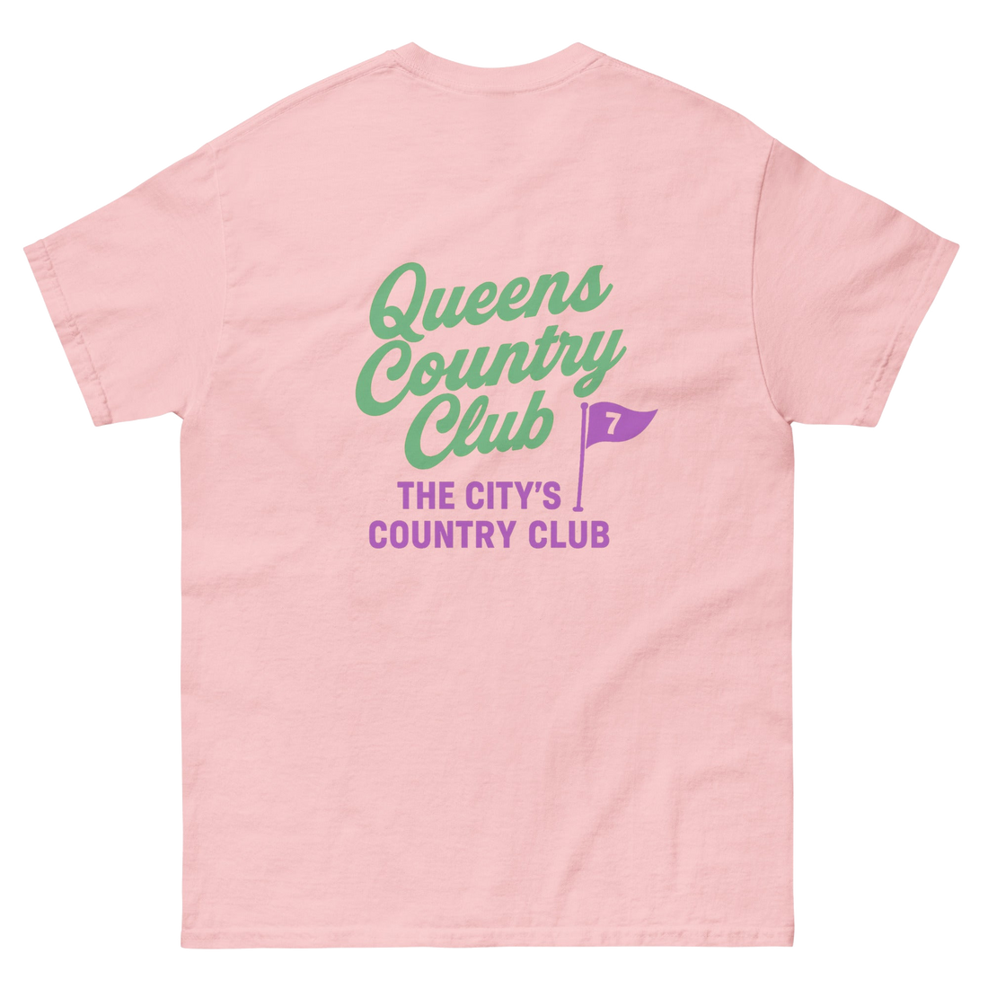 Queens CC “City’s Country Club” Tee – product view 22, Queens golf apparel by Queens Country Club