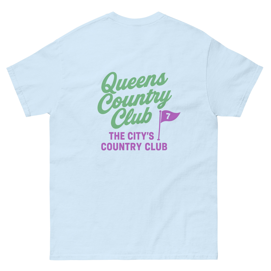 Queens CC “City’s Country Club” Tee – product view 26, Queens golf apparel by Queens Country Club