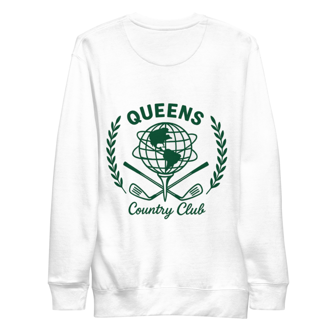 Queens Unisphere Golf Ball Tee Sweatshirts White Back | Queens Country Club