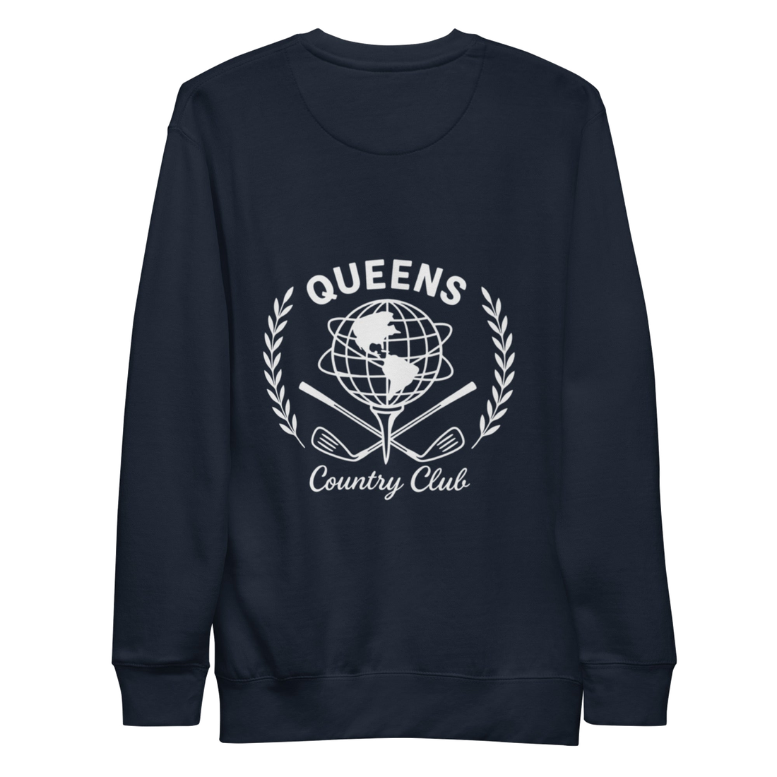 Queens Unisphere Golf Ball Tee Sweatshirts Navy | Queens Country Club