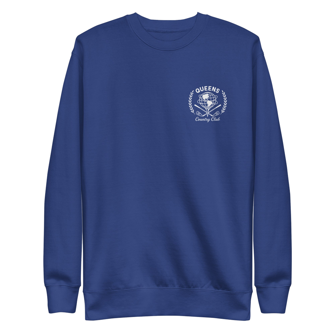 Queens Unisphere Golf Ball Tee Sweatshirts Blue Front | Queens Country Club