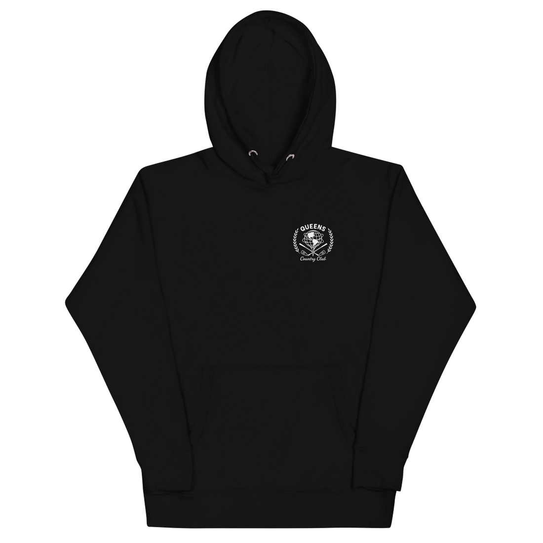 Queens Unisphere Golf Ball Tee Hoodie Black | Queens Country Club