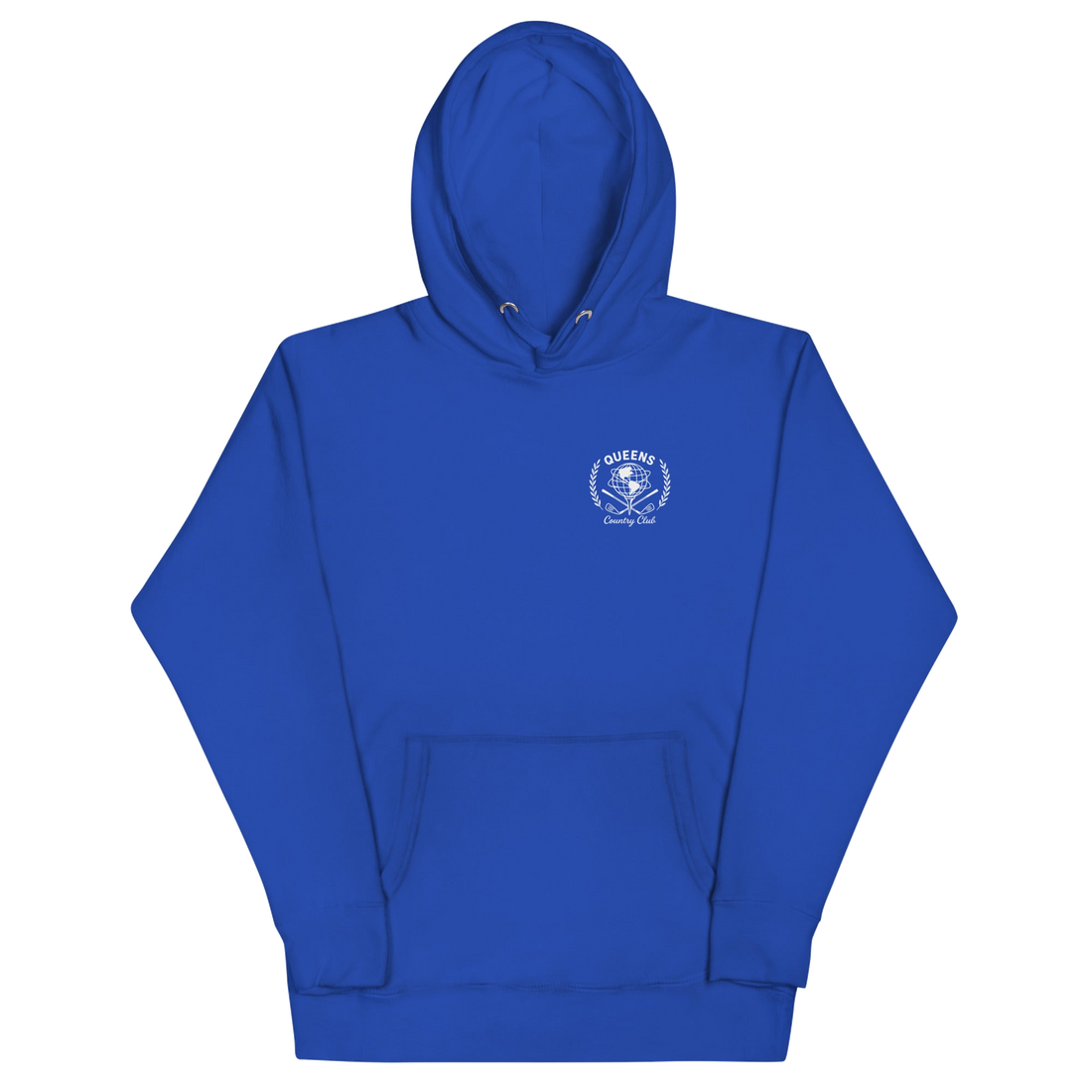 Queens Unisphere Golf Ball Tee Hoodie Royal Blue | Queens Country Club