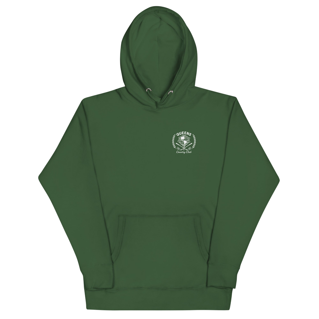 Queens Unisphere Golf Ball Tee Hoodie Forest Green | Queens Country Club