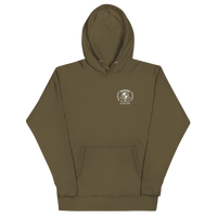 Queens Unisphere Golf Ball Tee Hoodie Military Green Front | Queens Country Club