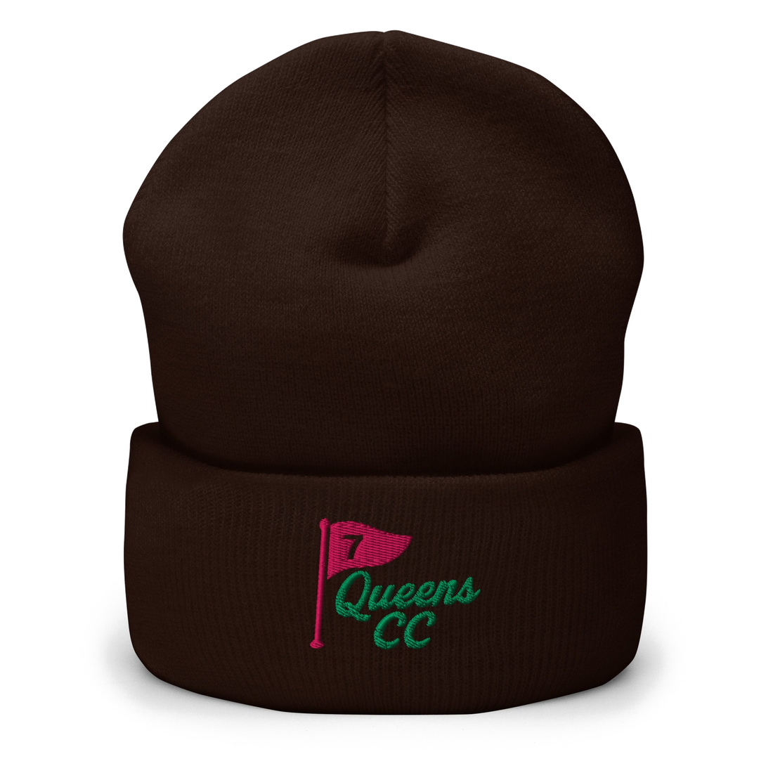 No. 7 & QCC Beanie in Brown | Queens Country Club