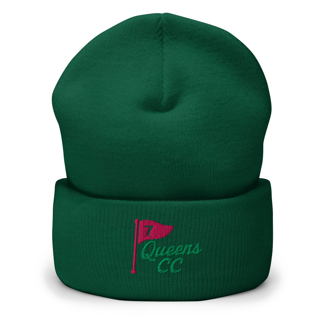 No.7 QCC Beanie in Green | Queens Country Club