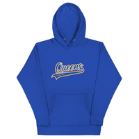 QCC Varsity Script Hoodie — product view | Queens Country Club