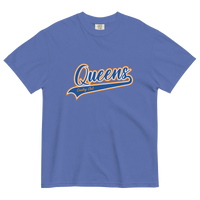 Mistic Blue Queens Country Club T-shirt featuring vintage Queens script logo on the chest