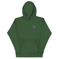 Queens CC “City’s Country Club” Hoodie in Forest Green — front view | Queens Country Club