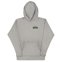 Queens Country Club Golf Society hoodie in Carbon Grey, front view with Play Golf in Queens NYC chest print