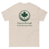 Queens Golf Dept. Tee - Green in Natural — back view | Queens Country Club