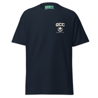 Queens Golf Dept. Tee in Navy — front view | Queens Country Club