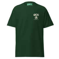 Queens Golf Dept. Tee in Forest Green — front view | Queens Country Club